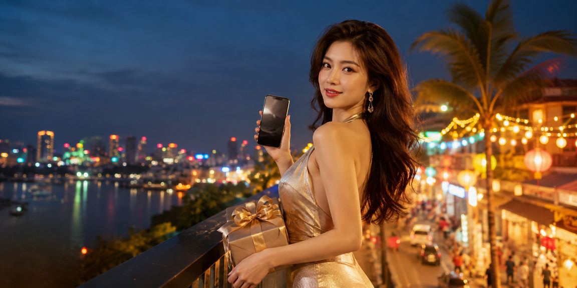 Người dùng Hà Nội chơi casino trên điện thoại tại chợ đêm