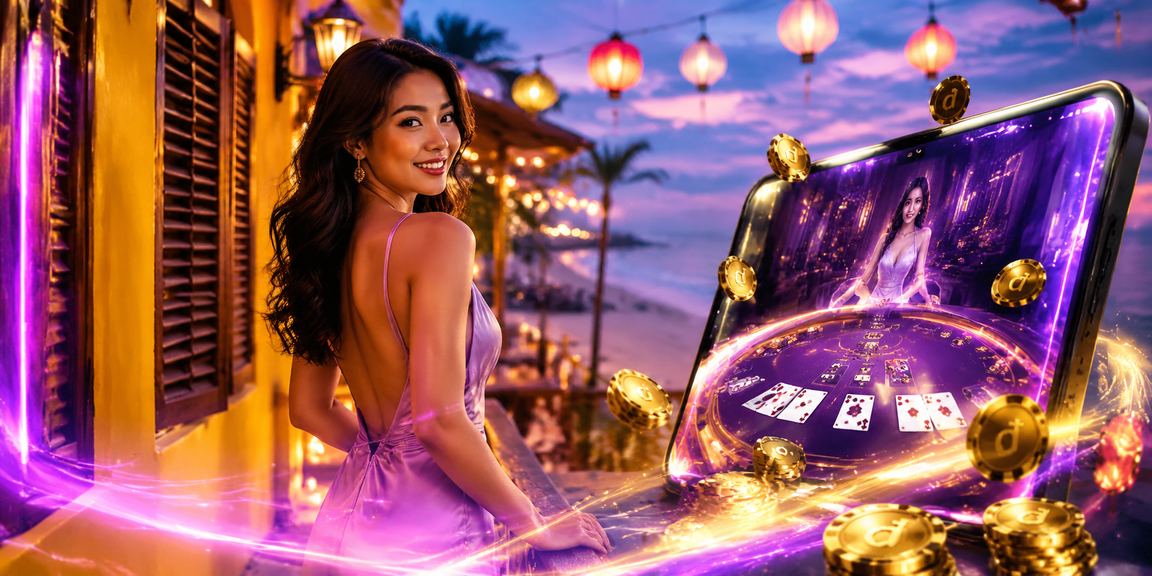 Bầu không khí chơi baccarat tại bãi biển Hội An dưới ánh hoàng hôn